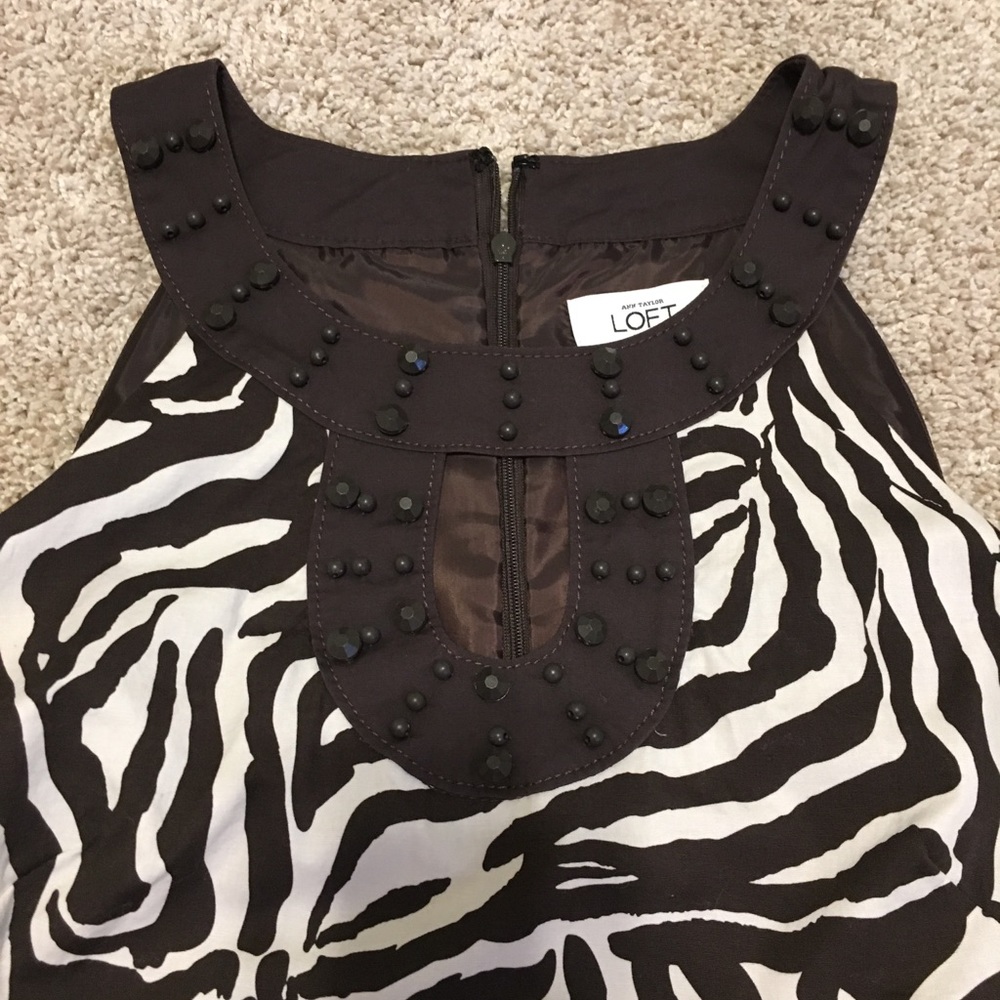 Chocolate brown and white zebra print dress